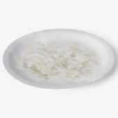 Witte hortensia op wit Abstract Papieren Bordje (Gekanteld)