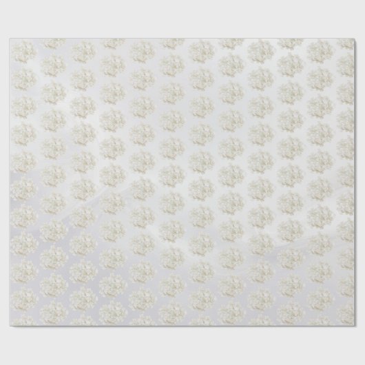 Witte hortensia op wit cadeaupapier (Vlak)