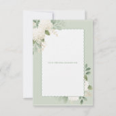 Witte Hortensia Oude Trouwer Dank Je Bedankkaart (Achterkant)