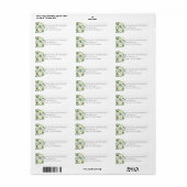 Witte Hortensia Rozen Bloemen Groene Bruiloft Etiket (Full Sheet)