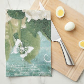 Witte hortensia theedoek (Quarter Fold)