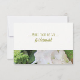 Witte Hortensia Wil Je Mijn Bruidsmeisje Zijn Kaart