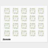 Witte hortensia's Baby shower Dank u Vierkante Sticker (Vel)