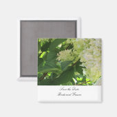 Witte Hortensia's Bewaar de Datum Magneet (Voorkant / Achterkant)