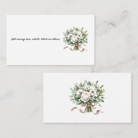 Witte hortensia's Bloemen Boeket Behuizing Informatiekaartje (Voorkant / Achterkant)