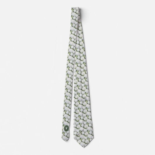 Witte Hortensia's Bloemen Stropdas (Achterkant)