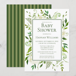 Witte Hortensia's Bloemenaquarellenthema Baby Show Kaart