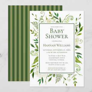 Witte Hortensia's Bloemenaquarellenthema Baby Show Kaart