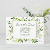 Witte Hortensia's Bloemenschildering Bruiloft Save The Date (Staand voorkant)