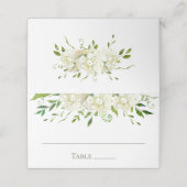 Witte Hortensia's Bloemige Aquarel Bruiloft Plaatskaartje (Buitenkant ongevouwen)