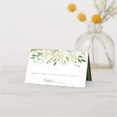 Witte Hortensia's Bloemige Aquarel Bruiloft Plaatskaartje (Voorkant)