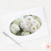 Witte hortensia's en ranunculus ovale stickers (Envelop)