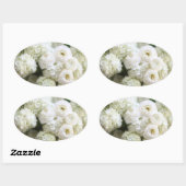 Witte hortensia's en ranunculus ovale stickers (Vel)