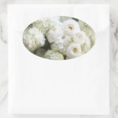 Witte hortensia's en ranunculus ovale stickers (Tas)