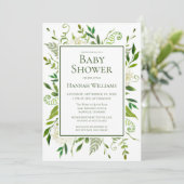 Witte Hortensia's Floral Waterverf Baby shower Kaart (Staand voorkant)