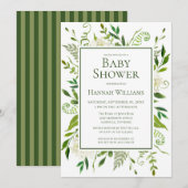 Witte Hortensia's Floral Waterverf Baby shower Kaart (Voorkant / Achterkant)