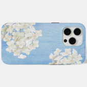 Witte Hortensia's Op Waterverfblauw Case-Mate iPhone Case (Achterkant (horizontaal))