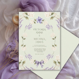 Witte Hortensia's Paarse Bloemen Elegant Kaart