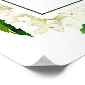Witte Hortensia's Proefbruiloft Eetfestijn Bord Poster (Hoek)
