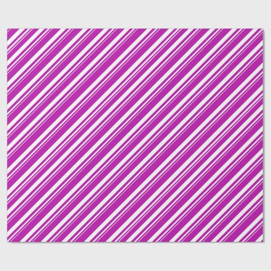 Witte Hot Pink Candy Cane Stripe Vakantie Cadeaupapier (Vlak)