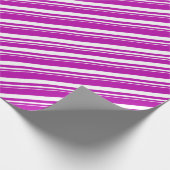 Witte Hot Pink Candy Cane Stripe Vakantie Cadeaupapier (Hoek)