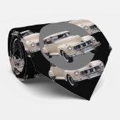 Witte Hotrod 1940s auto patroon Stropdas (Opgerold)