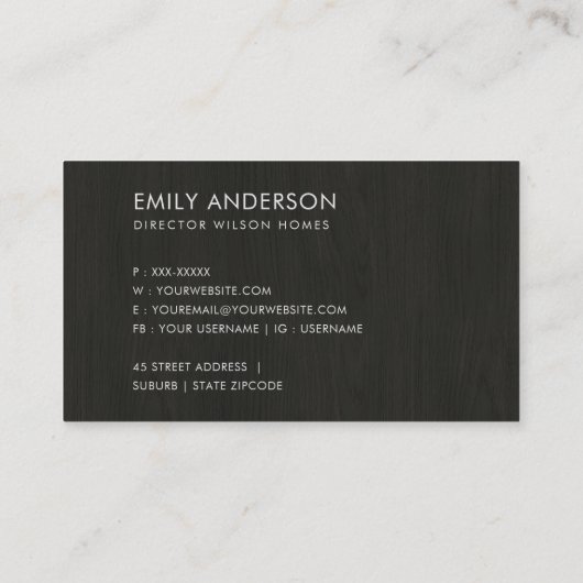 WITTE HOUDEN FLORAL BIRDHOUSE REAL ESTATE REALTOR VISITEKAARTJE (Achterkant)