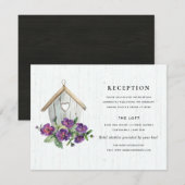 WITTE HOUDEN FLORAL BIRDHOUSE WEDDING RECEPT INFORMATIEKAARTJE (Voorkant / Achterkant)