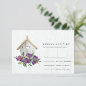 WITTE HOUDEN RUSTIC FLORAL BIRDHOUSE WEDDING RSVP (Staand voorkant)