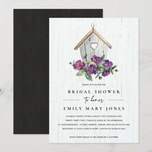 WITTE HOUDEN RUSTISCHE VLOERBAAR VRIJGEZELLENFEEST KAART (Voorkant / Achterkant)