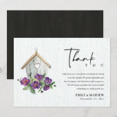 WITTE HOUDEN RUSTISCHE VLOERBARE BIRDHOUSE WEDING BEDANKKAART (Voorkant / Achterkant)