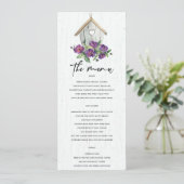 WITTE HOUDEN RUSTISCHE VLOERBARE BIRDHOUSE WEDING MENU (Staand voorkant)