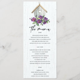 WITTE HOUDEN RUSTISCHE VLOERBARE BIRDHOUSE WEDING MENU