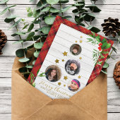 Witte hout en rode spelden | Kerstboom 4 Foto Feestdagenkaart