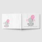 Witte Hout & Roze Olifanten Wensen voor Baby showe Gastenboek (Volledig)