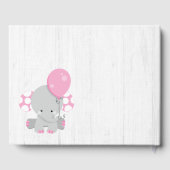 Witte Hout & Roze Olifanten Wensen voor Baby showe Gastenboek (Achterkant)
