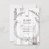 Witte Hout Rustieke Boerderij Country Wedding RSVP (Voorkant)