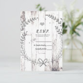 Witte Hout Rustieke Boerderij Country Wedding RSVP (Staand voorkant)
