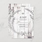Witte Hout Rustieke Boerderij Country Wedding RSVP (Voorkant / Achterkant)