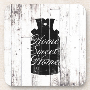 Witte hout Rustige melk Jug Home Sweet Drankjes Onderzetter