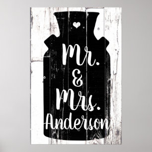 Witte hout Rustige melk Jug Home Wall Art Poster