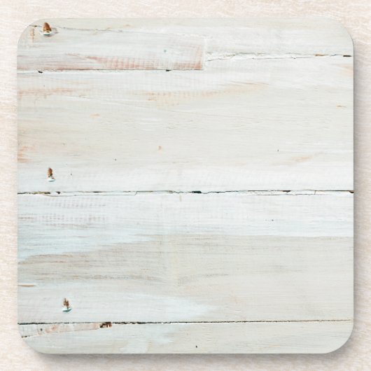 Witte houtbewerkte Barn Wood White Drankjes Onderzetter (Voorkant)