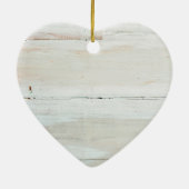 Witte houtbewerkte Barn Wood White Keramisch Ornament (Achterkant)