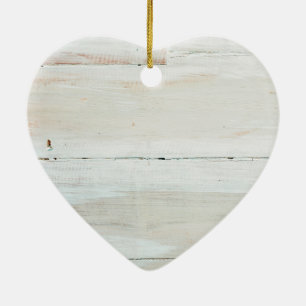 Witte houtbewerkte Barn Wood White Keramisch Ornament