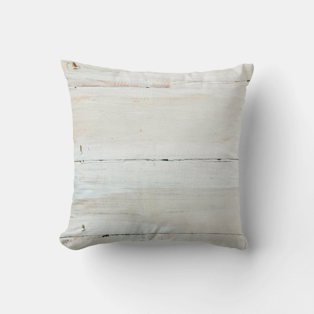 Witte houtbewerkte Barn Wood White Kussen (Voorkant)
