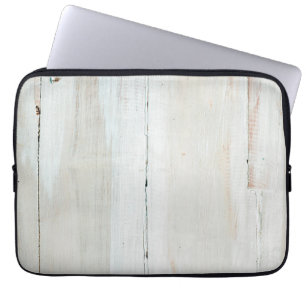 Witte houtbewerkte Barn Wood White Laptop Sleeve