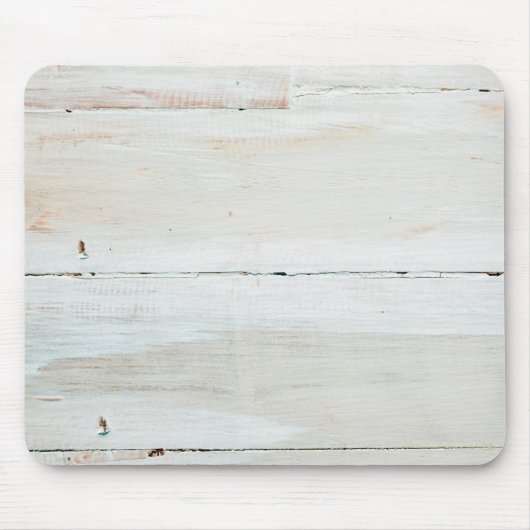 Witte houtbewerkte Barn Wood White Muismat (Voorkant)