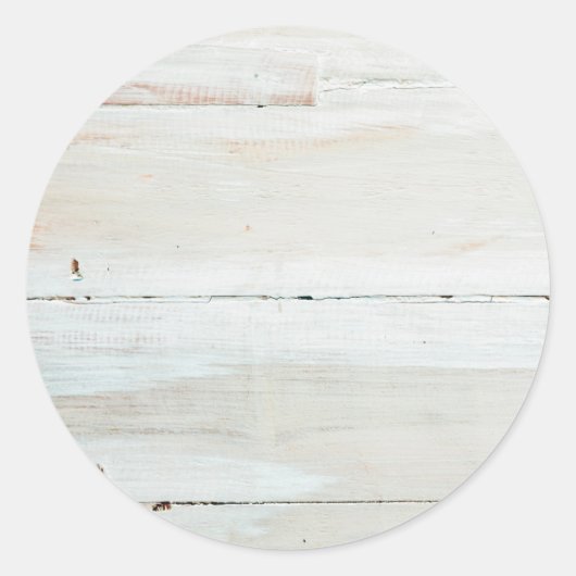 Witte houtbewerkte Barn Wood White Ronde Sticker (Voorkant)