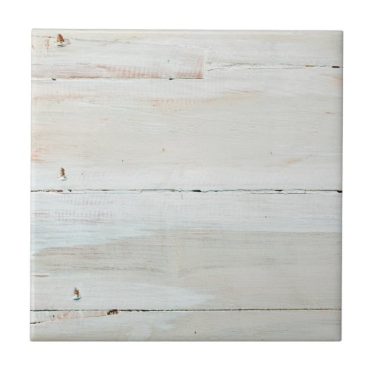 Witte houtbewerkte Barn Wood White Tegeltje (Voorkant)
