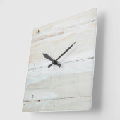 Witte houtbewerkte Barn Wood White Vierkante Klok (Hoek)